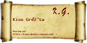 Kiss Gréta névjegykártya